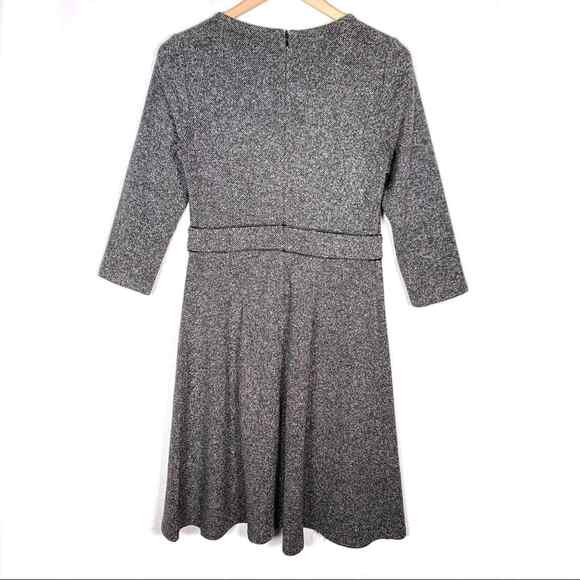 Talbots gray speckled fit & flair 3/4 sleeve knee length dress size 4 - Picture 6 of 6